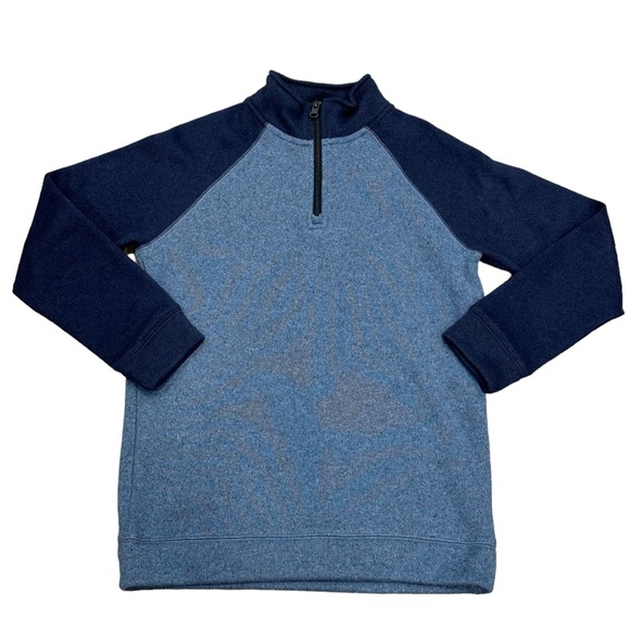 Boys Old Navy Youth Large YL Quarter 1/4 Zip Blue Long Sleeve Fleece Pullover - Picture 3 of 8